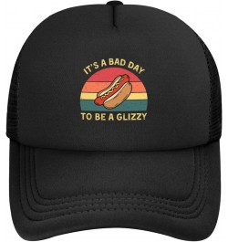 It's A Bad Day to Be A Glizzy Hat Hot Dogs Lover Mesh Hat for Men Women Trucker Hat Snapback Baseball Cap Black Black $10.33 ...