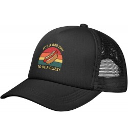 It's A Bad Day to Be A Glizzy Hat Hot Dogs Lover Mesh Hat for Men Women Trucker Hat Snapback Baseball Cap Black Black $10.33 ...