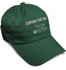 Soft Baseball Cap Think Pawsitive Silver Tread Embroidery Letters Positivism Cotton Dad Hats for Men & Women Forest Green Per...