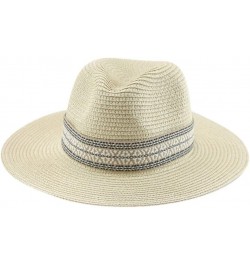 Hat Beach Hats for Women Formal Wedding Decorate Band Casual Hats for Men Panama Summer Straw Hat 56-58cm(adults) Beige $9.22...