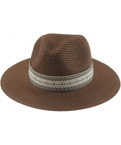 Hat Beach Hats for Women Formal Wedding Decorate Band Casual Hats for Men Panama Summer Straw Hat 56-58cm(adults) Beige $9.22...