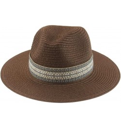 Hat Beach Hats for Women Formal Wedding Decorate Band Casual Hats for Men Panama Summer Straw Hat 56-58cm(adults) Beige $9.22...