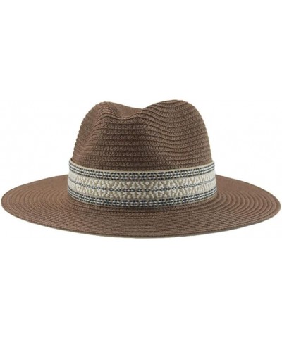 Hat Beach Hats for Women Formal Wedding Decorate Band Casual Hats for Men Panama Summer Straw Hat 56-58cm(adults) Beige $9.22...