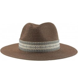 Hat Beach Hats for Women Formal Wedding Decorate Band Casual Hats for Men Panama Summer Straw Hat 56-58cm(adults) Beige $9.22...