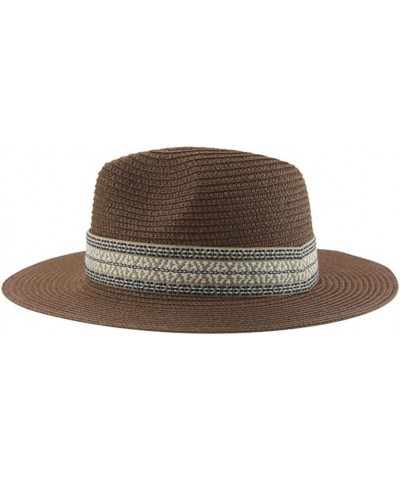 Hat Beach Hats for Women Formal Wedding Decorate Band Casual Hats for Men Panama Summer Straw Hat 56-58cm(adults) Beige $9.22...