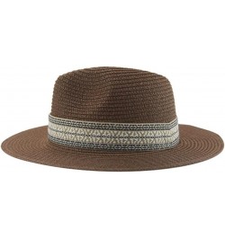 Hat Beach Hats for Women Formal Wedding Decorate Band Casual Hats for Men Panama Summer Straw Hat 56-58cm(adults) Beige $9.22...