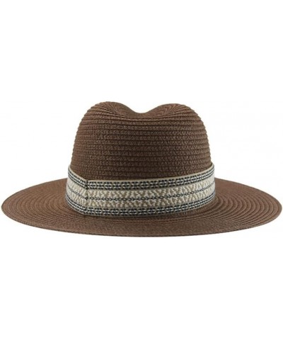 Hat Beach Hats for Women Formal Wedding Decorate Band Casual Hats for Men Panama Summer Straw Hat 56-58cm(adults) Beige $9.22...