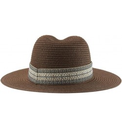 Hat Beach Hats for Women Formal Wedding Decorate Band Casual Hats for Men Panama Summer Straw Hat 56-58cm(adults) Beige $9.22...