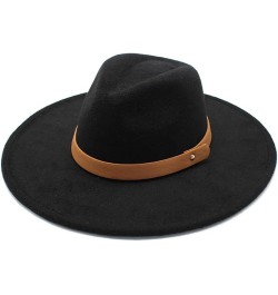 Warm Fall Winter Casual Fedoras Hat Women Men Fashion Wide Brim Jazz Cap for Travel Vacation Black $17.99 Fedoras