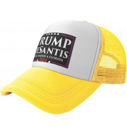 Trump Desantis 2024 Make America Florida Gifts Trucker Hat Men Mesh Baseball Cap Women Sun Hat Dad Cap Yellow $10.42 Baseball...