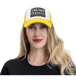 Trump Desantis 2024 Make America Florida Gifts Trucker Hat Men Mesh Baseball Cap Women Sun Hat Dad Cap Yellow $10.42 Baseball...