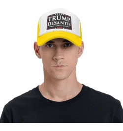 Trump Desantis 2024 Make America Florida Gifts Trucker Hat Men Mesh Baseball Cap Women Sun Hat Dad Cap Yellow $10.42 Baseball...