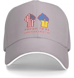 Proud to Be Ukrainian American Ukraine USA Flag Baseball Cap Gray $10.91 Baseball Caps