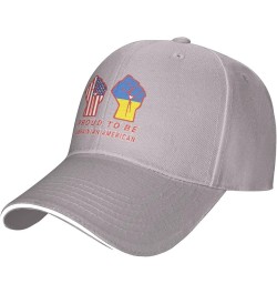 Proud to Be Ukrainian American Ukraine USA Flag Baseball Cap Gray $10.91 Baseball Caps