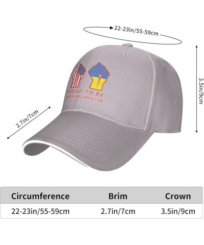 Proud to Be Ukrainian American Ukraine USA Flag Baseball Cap Gray $10.91 Baseball Caps