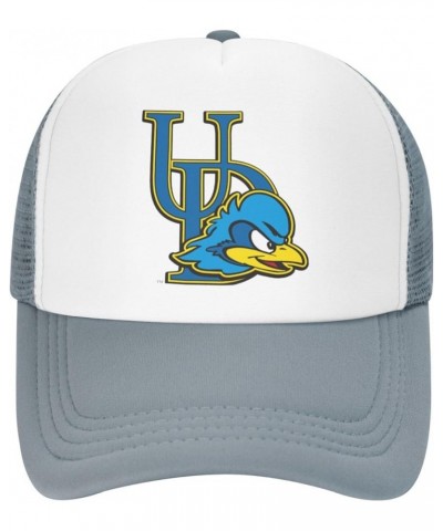 University of Delaware Logo Trucker Hats for Both Men and Women - Mesh Baseball Snapback Hats Gray $13.05 Baseball Caps