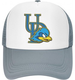 University of Delaware Logo Trucker Hats for Both Men and Women - Mesh Baseball Snapback Hats Gray $13.05 Baseball Caps