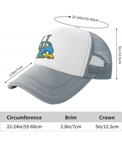 University of Delaware Logo Trucker Hats for Both Men and Women - Mesh Baseball Snapback Hats Gray $13.05 Baseball Caps