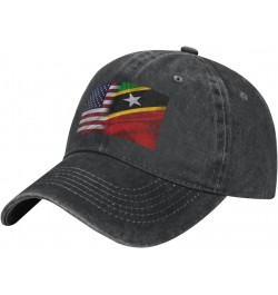 Saint Kitts and Nevis America Flag Baseball Cap for Men Women Fashionable Adjustable Denim Hat $12.31 Baseball Caps