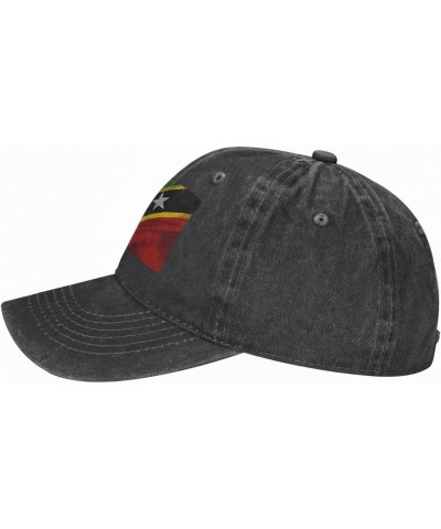 Saint Kitts and Nevis America Flag Baseball Cap for Men Women Fashionable Adjustable Denim Hat $12.31 Baseball Caps