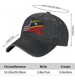 Saint Kitts and Nevis America Flag Baseball Cap for Men Women Fashionable Adjustable Denim Hat $12.31 Baseball Caps