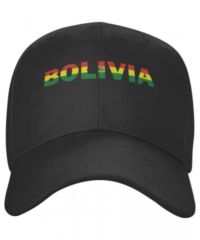 Bolivia Flag Bolivian Text Word Art Classic Duckbill Caps for Stylish Sun Protection Black $15.92 Baseball Caps