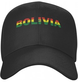 Bolivia Flag Bolivian Text Word Art Classic Duckbill Caps for Stylish Sun Protection Black $15.92 Baseball Caps