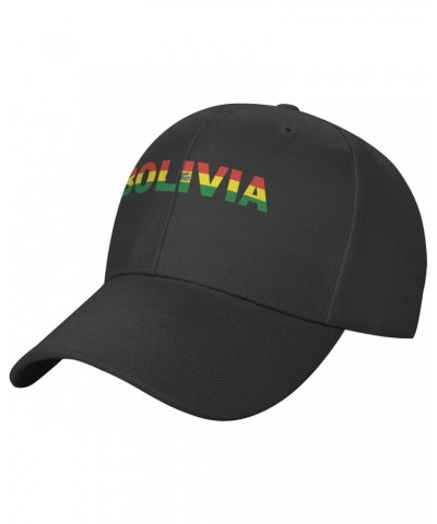 Bolivia Flag Bolivian Text Word Art Classic Duckbill Caps for Stylish Sun Protection Black $15.92 Baseball Caps