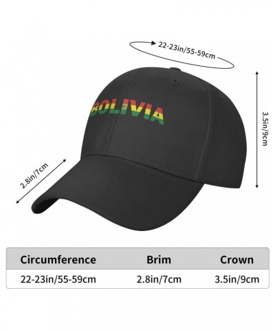 Bolivia Flag Bolivian Text Word Art Classic Duckbill Caps for Stylish Sun Protection Black $15.92 Baseball Caps