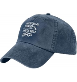 I'm A Mechanical Engineer Hat Washed Cotton Denim Baseball Cap Classic Low Profile Dad Hat Black Navy Blue $10.01 Baseball Caps