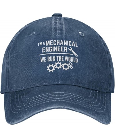 I'm A Mechanical Engineer Hat Washed Cotton Denim Baseball Cap Classic Low Profile Dad Hat Black Navy Blue $10.01 Baseball Caps