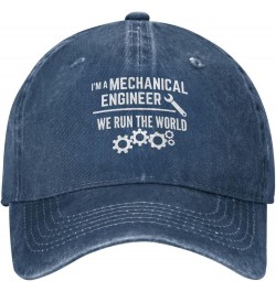 I'm A Mechanical Engineer Hat Washed Cotton Denim Baseball Cap Classic Low Profile Dad Hat Black Navy Blue $10.01 Baseball Caps