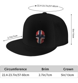 Skull Morocco Moroccans Flag Snapback Hat for Men Women Flat Bill Brim Hat Adjustable Hip Hop Hat Baseball Cap Skull Norway N...