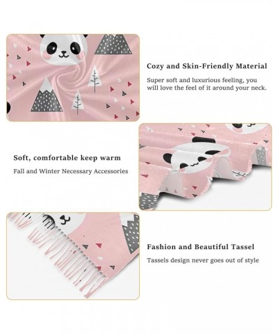 Cat Kitten Cartoons Rainbows Shawl Wraps for Women Formal Print Large Scarf Winter Cashmere Pashmina Panda Scandinavian Pink ...