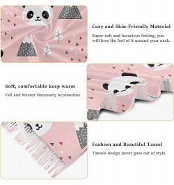 Cat Kitten Cartoons Rainbows Shawl Wraps for Women Formal Print Large Scarf Winter Cashmere Pashmina Panda Scandinavian Pink ...