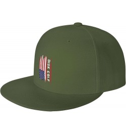 American Flag Disk Golf Snapback Hats for Men Baseball Cap Trucker Hat Flat Brim Hats Moss Green $11.42 Baseball Caps