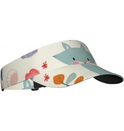 Cute Floral Animal Pattern Sunscreen Visor Cap for Women Men Visor Hat Empty Top Baseball Cap Adult Sun Cap Black $10.90 Visors