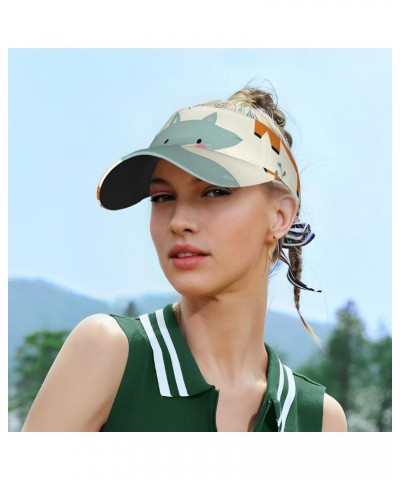 Cute Floral Animal Pattern Sunscreen Visor Cap for Women Men Visor Hat Empty Top Baseball Cap Adult Sun Cap Black $10.90 Visors