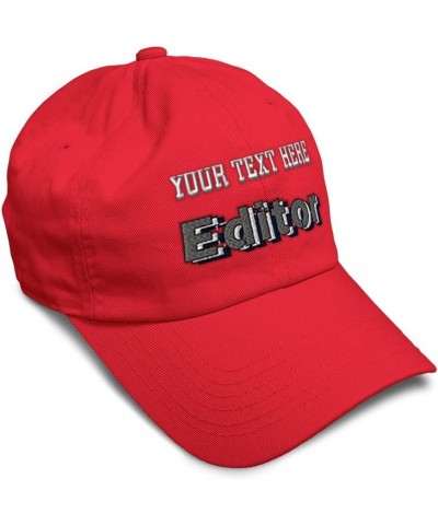 Custom Soft Baseball Cap Editor Material Twill Cotton Books Dad Hat for Men & Women Red Personalized Text Here $14.10 Basebal...