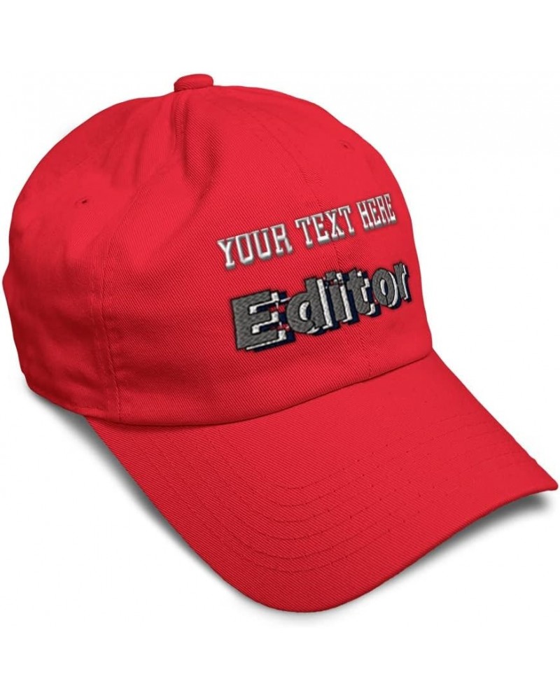 Custom Soft Baseball Cap Editor Material Twill Cotton Books Dad Hat for Men & Women Red Personalized Text Here $14.10 Basebal...