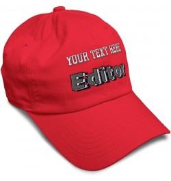 Custom Soft Baseball Cap Editor Material Twill Cotton Books Dad Hat for Men & Women Red Personalized Text Here $14.10 Basebal...