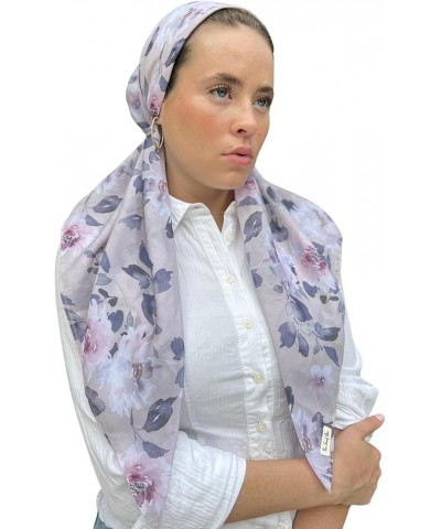 Pretied Head Scarf | Women | Chemo Scarf | Tichel | Alopecia | Head Cover | (with Velvet Grip) Dusty Pink Blossom $15.12 Scarves