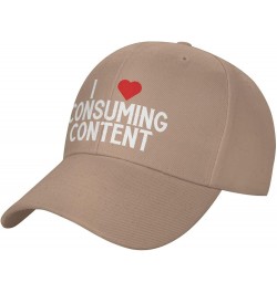 I Love Consuming Content Women's Baseball Hat Original Trucker Hat Adjustable Natural $10.43 Baseball Caps