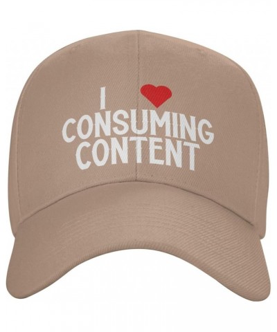 I Love Consuming Content Women's Baseball Hat Original Trucker Hat Adjustable Natural $10.43 Baseball Caps