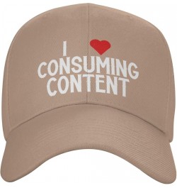 I Love Consuming Content Women's Baseball Hat Original Trucker Hat Adjustable Natural $10.43 Baseball Caps