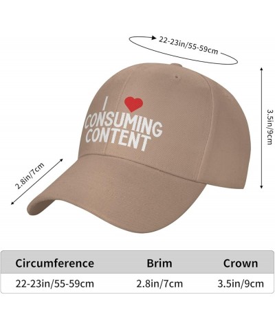 I Love Consuming Content Women's Baseball Hat Original Trucker Hat Adjustable Natural $10.43 Baseball Caps