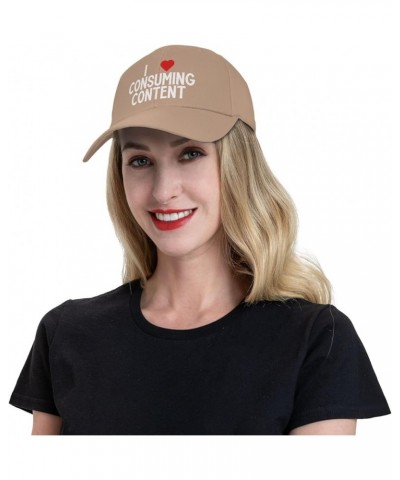 I Love Consuming Content Women's Baseball Hat Original Trucker Hat Adjustable Natural $10.43 Baseball Caps