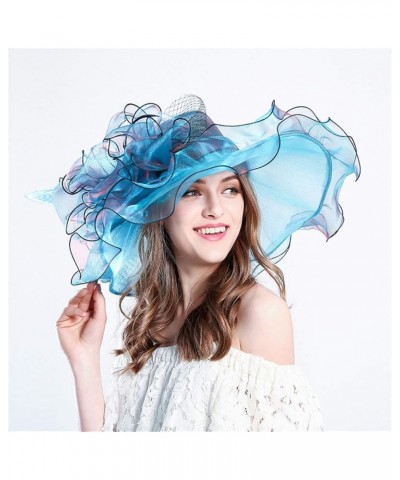 Women's Church Fascinator Bridal Tea Party Wedding Hat Mens Running Hats I-blue $8.81 Sun Hats