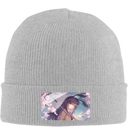 Mai Sakurajima Beanie Hats Winter Warm Stretchable Fashion Knit Cuffed Beanie Hat Gray $11.54 Skullies & Beanies