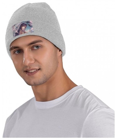 Mai Sakurajima Beanie Hats Winter Warm Stretchable Fashion Knit Cuffed Beanie Hat Gray $11.54 Skullies & Beanies